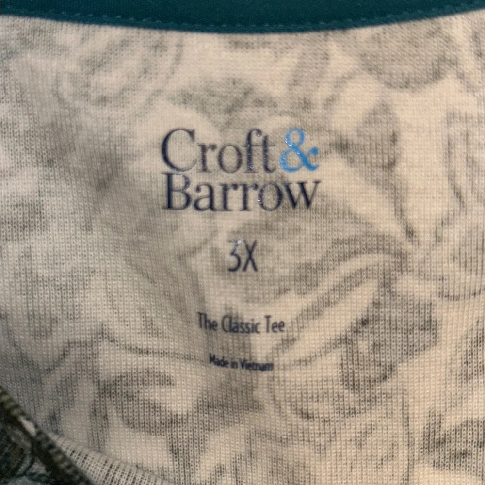 Croft & Barrow 3X The classic Long Sleeve Cotton Crewneck Floral Print Tee